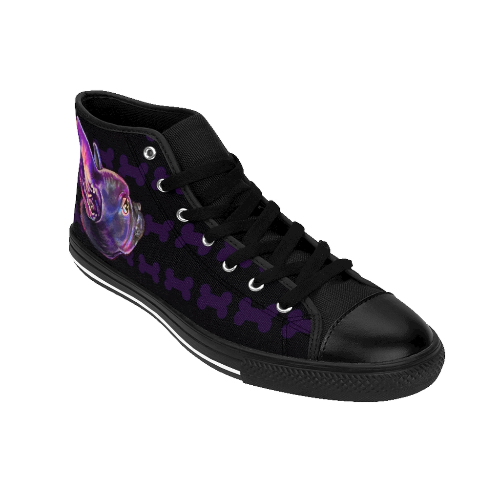 French Bulldog Men's High-top Sneakers - Satyr Moon Style