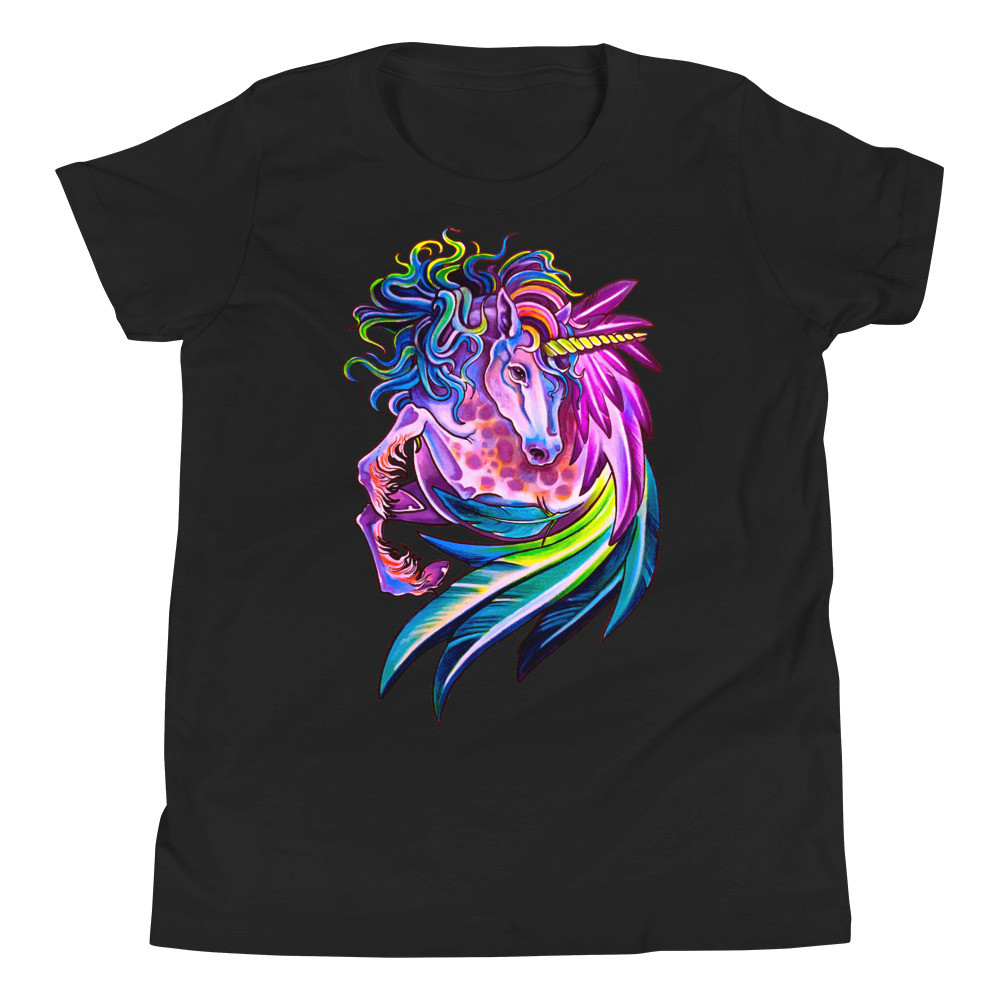 Pink Unicorn Magic Youth Short Sleeve T-Shirt - Satyr Moon Style