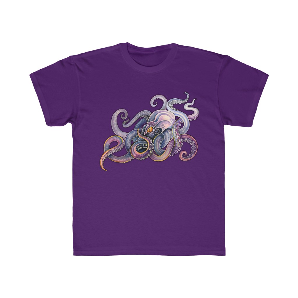 Giant Octopus Kids Regular Fit Tee - Satyr Moon Style