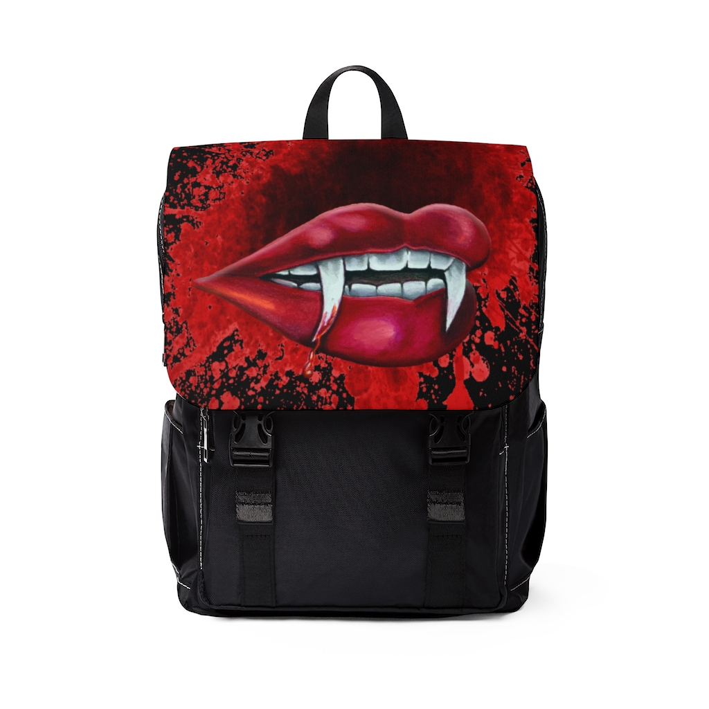 Vampire Kiss Unisex Casual Shoulder Backpack - Satyr Moon Style